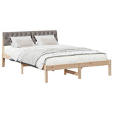 Vidaxl bedframe bruin en taupe 135 x 190 cm massief grenenhout