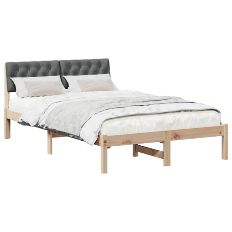 Vidaxl bedframe bruin en donkergrijs 120 x 190 cm massief grenenhout