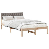 Vidaxl bedframe bruin en taupe 120 x 190 cm massief grenenhout