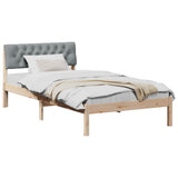 Vidaxl bedframe bruin en lichtgrijs 100 x 200 cm massief grenenhout
