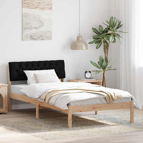Vidaxl bedframe bruin en zwart 100 x 200 cm massief grenenhout