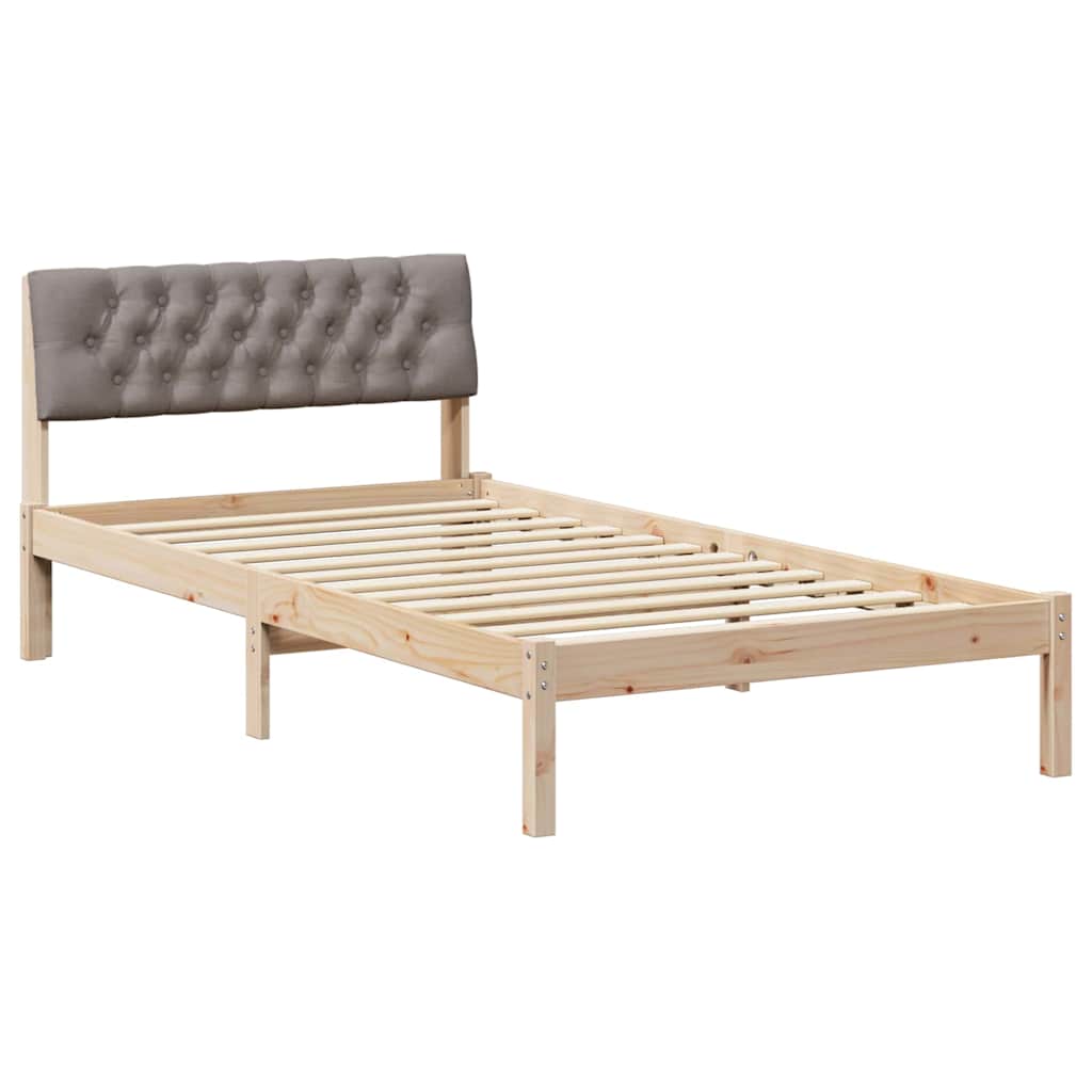Vidaxl bedframe bruin en taupe 100 x 200 cm massief grenenhout