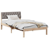 Vidaxl bedframe bruin en taupe 100 x 200 cm massief grenenhout