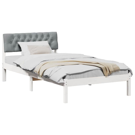 Vidaxl bedframe wit en lichtgrijs 100 x 200 cm massief grenenhout