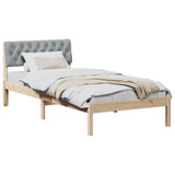 Vidaxl bedframe bruin en lichtgrijs 90 x 200 cm massief grenenhout