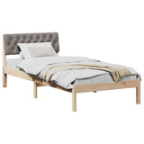 Vidaxl bedframe bruin en taupe 90 x 190 cm massief grenenhout