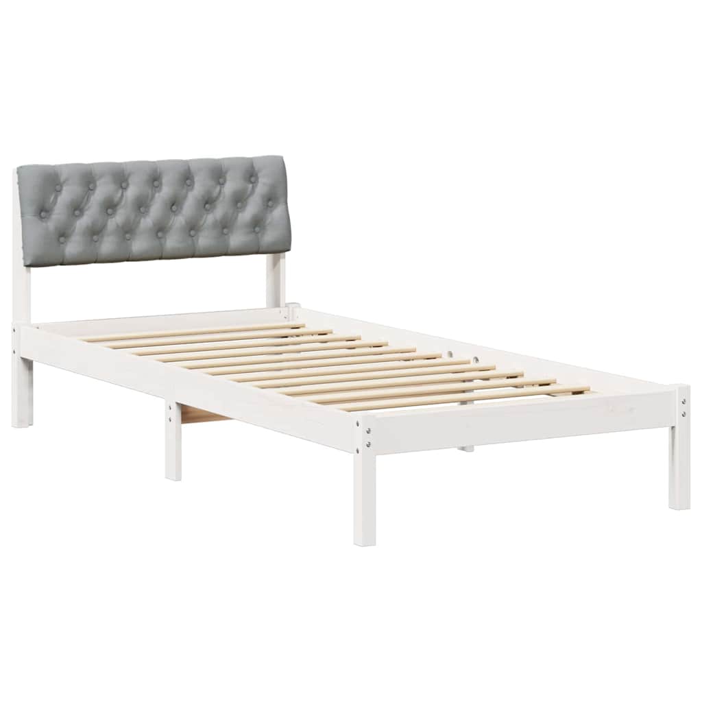Vidaxl bedframe wit en lichtgrijs 90 x 190 cm massief grenenhout