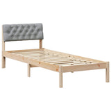 Vidaxl bedframe bruin en lichtgrijs 75 x 190 cm massief grenenhout