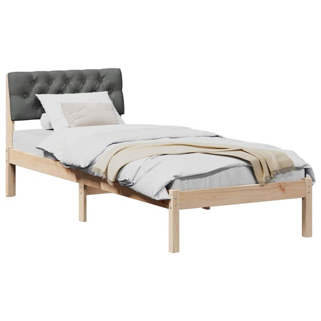 Vidaxl bedframe bruin en donkergrijs 75 x 190 cm massief grenenhout
