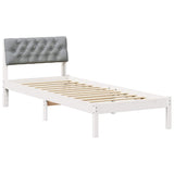Vidaxl bedframe wit en lichtgrijs 75 x 190 cm massief grenenhout