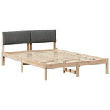 Vidaxl bedframe bruin en donkergrijs 135 x 190 cm massief grenenhout