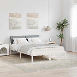 Vidaxl bedframe wit en lichtgrijs 135 x 190 cm massief grenenhout