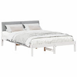 Vidaxl bedframe wit en lichtgrijs 135 x 190 cm massief grenenhout