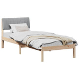Vidaxl bedframe bruin en lichtgrijs 75 x 190 cm massief grenenhout