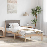 Vidaxl bedframe bruin en taupe 75 x 190 cm massief grenenhout