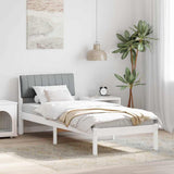 Vidaxl bedframe wit en lichtgrijs 75 x 190 cm massief grenenhout