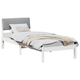 Vidaxl bedframe wit en lichtgrijs 75 x 190 cm massief grenenhout
