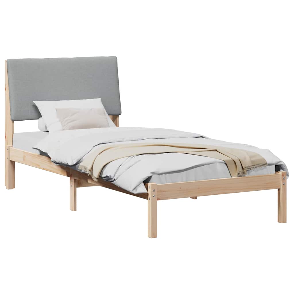 Vidaxl bedframe bruin en lichtgrijs 100 x 200 cm massief grenenhout