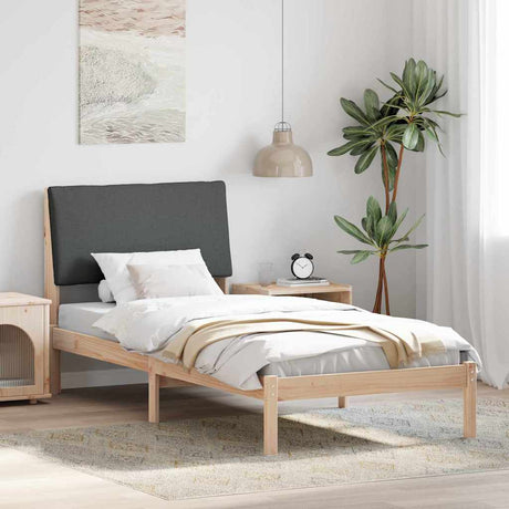 Vidaxl bedframe bruin en donkergrijs 100 x 200 cm massief grenenhout