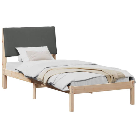 Vidaxl bedframe bruin en donkergrijs 100 x 200 cm massief grenenhout