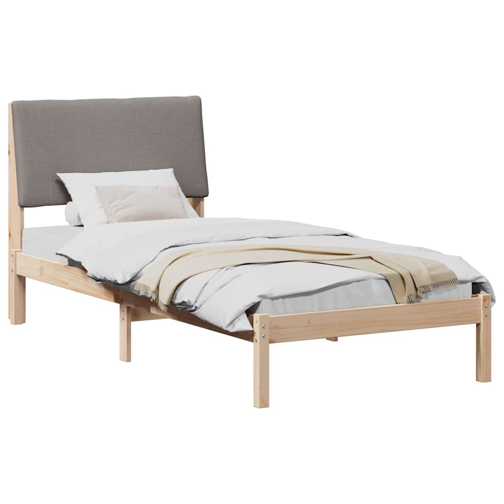 Vidaxl bedframe bruin en taupe 100 x 200 cm massief grenenhout