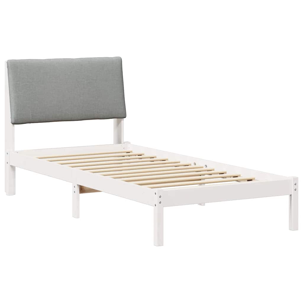 Vidaxl bedframe wit en lichtgrijs 100 x 200 cm massief grenenhout