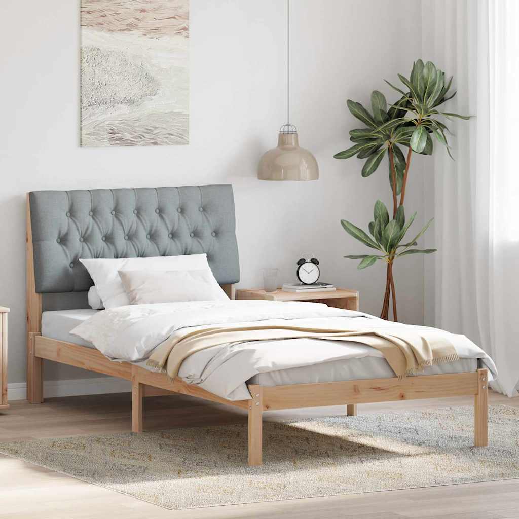 Vidaxl bedframe met gevoerd hoofdgedeelte bruin 100 x 200 cm