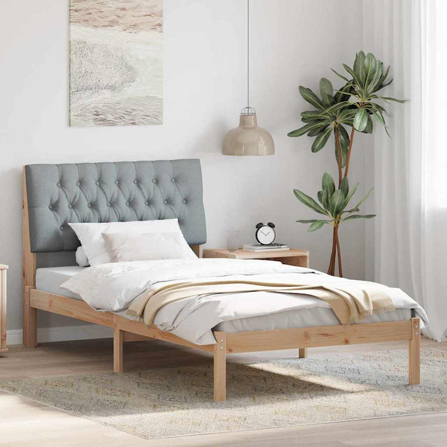 Vidaxl bedframe met gevoerd hoofdgedeelte bruin 100 x 200 cm