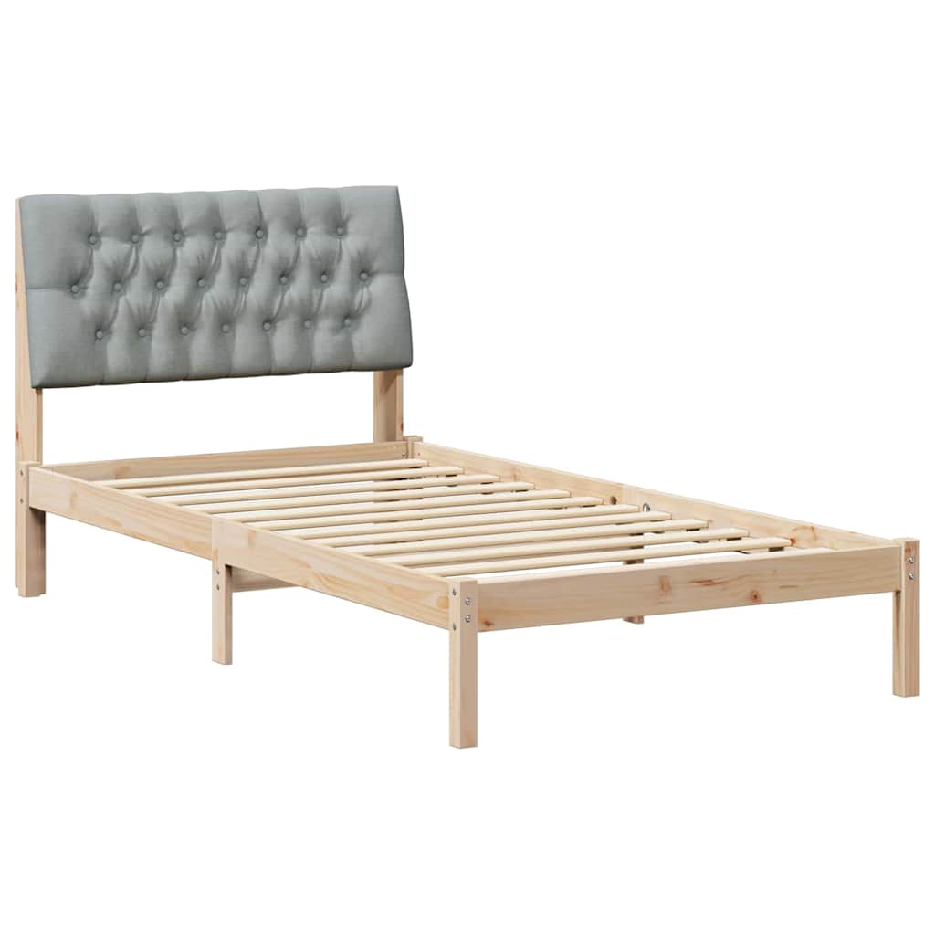 Vidaxl bedframe met gevoerd hoofdgedeelte bruin 100 x 200 cm