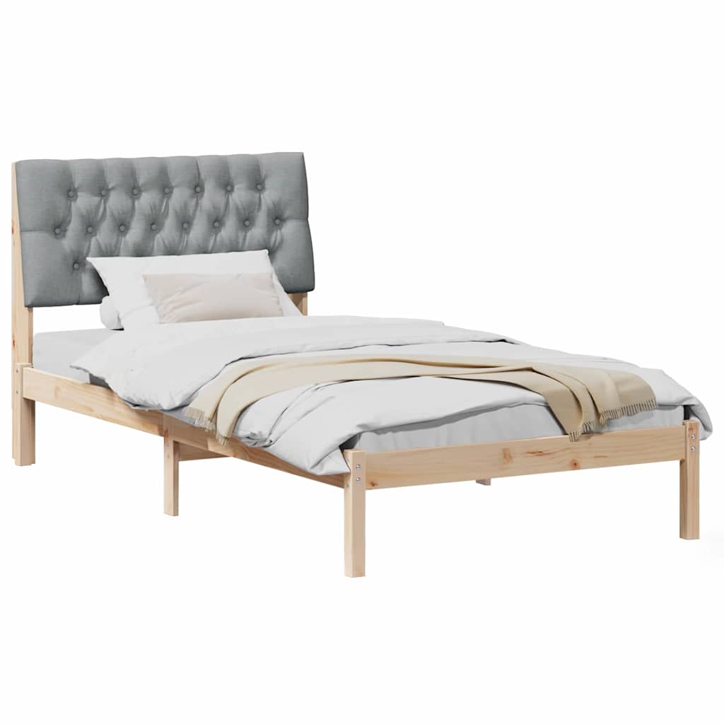 Vidaxl bedframe met gevoerd hoofdgedeelte bruin 100 x 200 cm