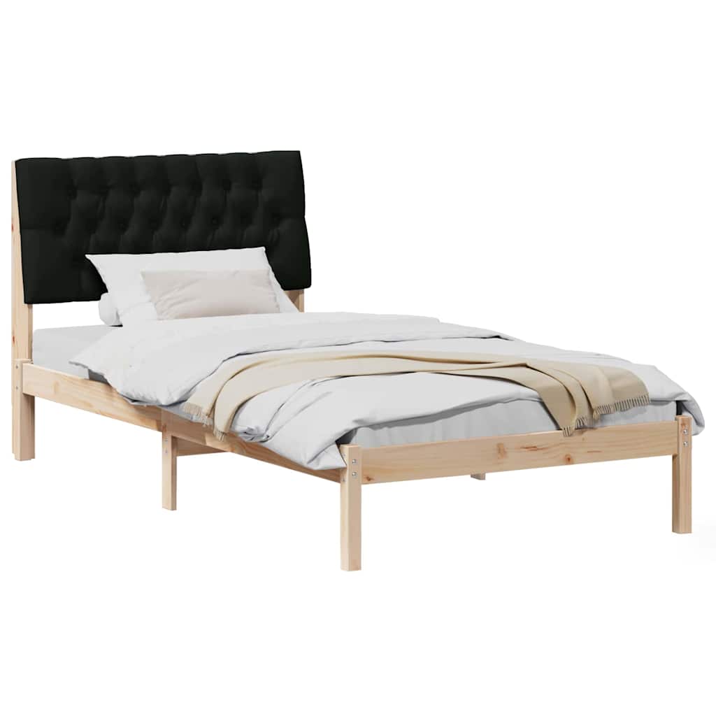 Vidaxl bedframe met gevoerd hoofdgedeelte bruin 100 x 200 cm