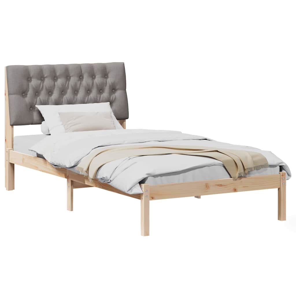 Vidaxl bedframe met gevoerd hoofdgedeelte bruin 100 x 200 cm