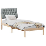 Vidaxl bedframe met gevoerd hoofdgedeelte bruin 75 x 190 cm
