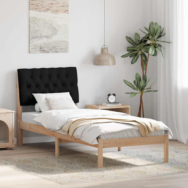 Vidaxl bedframe met gevoerd hoofdgedeelte bruin 75 x 190 cm