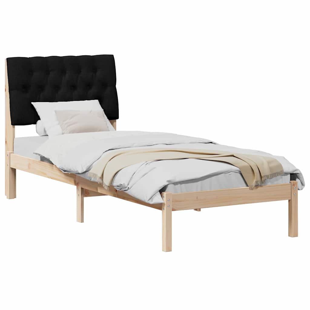 Vidaxl bedframe met gevoerd hoofdgedeelte bruin 75 x 190 cm