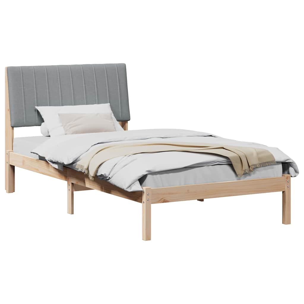 Vidaxl bedframe met hoofdeinde bruin 100 x 200 cm massief grenenhout