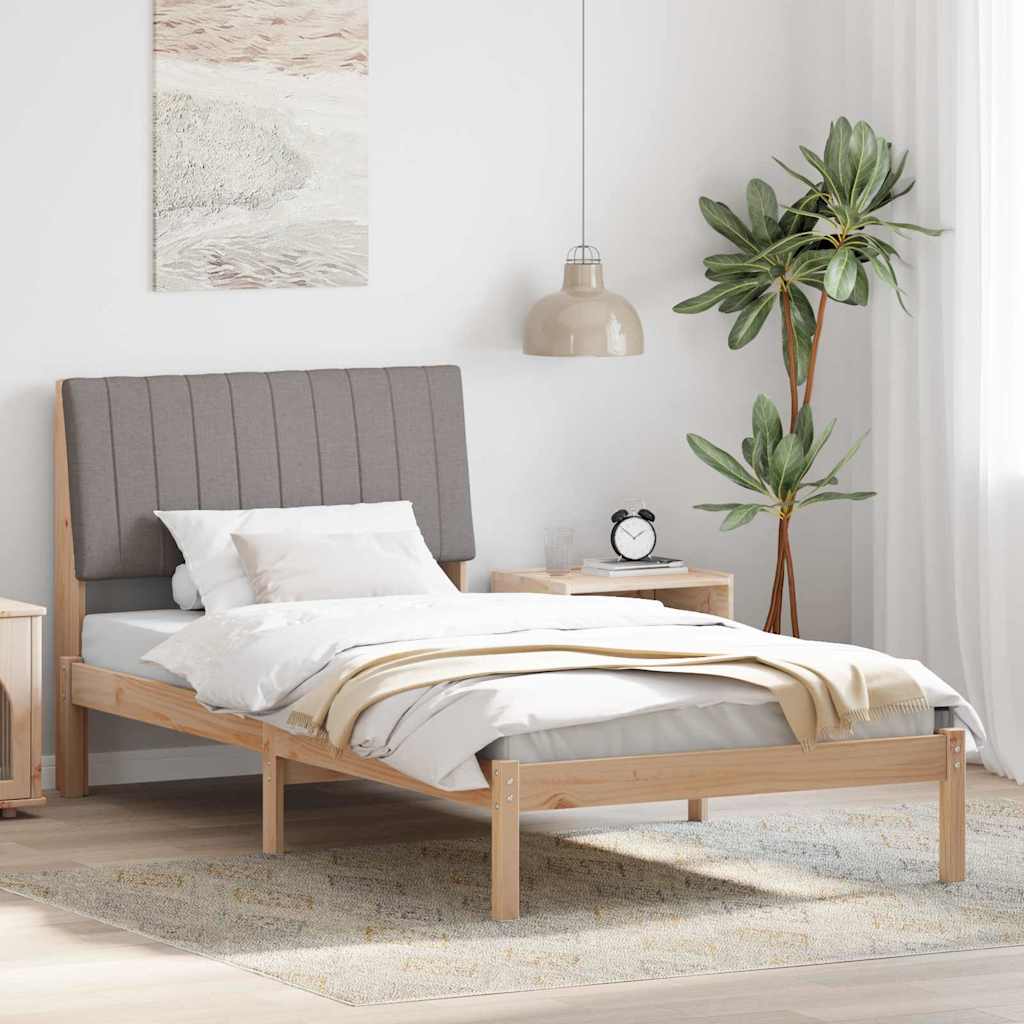 Vidaxl bedframe met hoofdeinde bruin 100 x 200 cm massief grenenhout