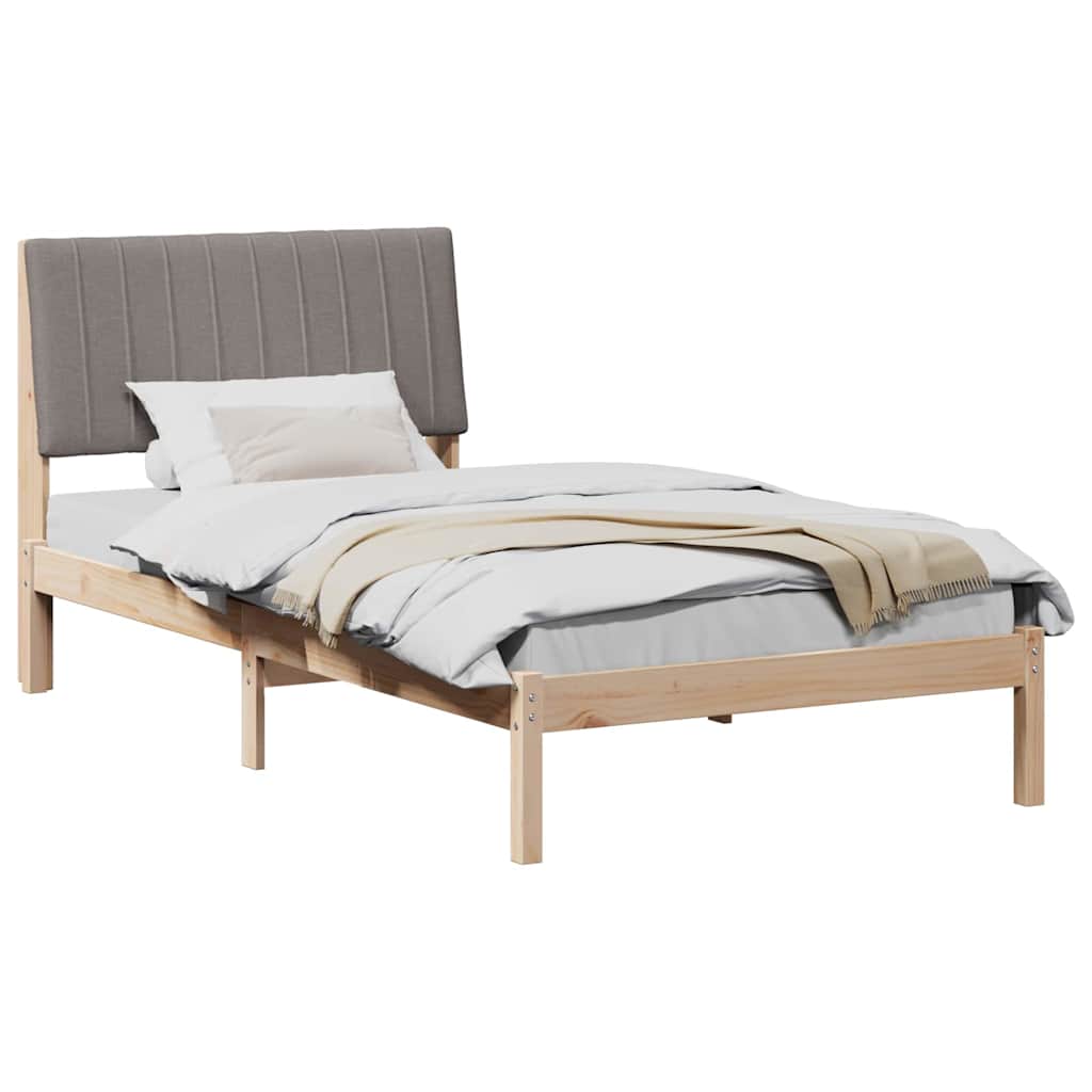 Vidaxl bedframe met hoofdeinde bruin 100 x 200 cm massief grenenhout