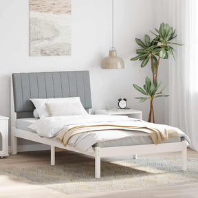 Vidaxl bedframe met hoofdeinde wit 100 x 200 cm massief grenenhout