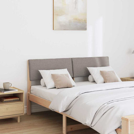 Vidaxl gestoffeerd hoofdbord taupe 135 cm massief grenenhout