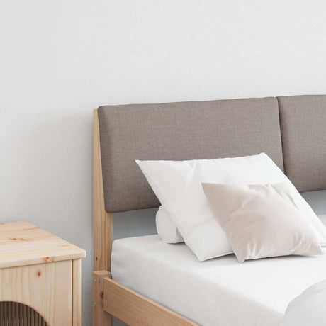 Vidaxl gestoffeerd hoofdbord taupe 120 cm massief grenenhout