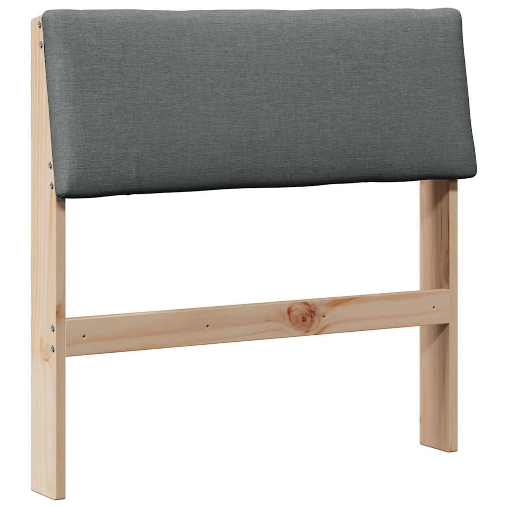 Vidaxl gestoffeerd hoofdbord donkergrijs 75 cm massief grenenhout