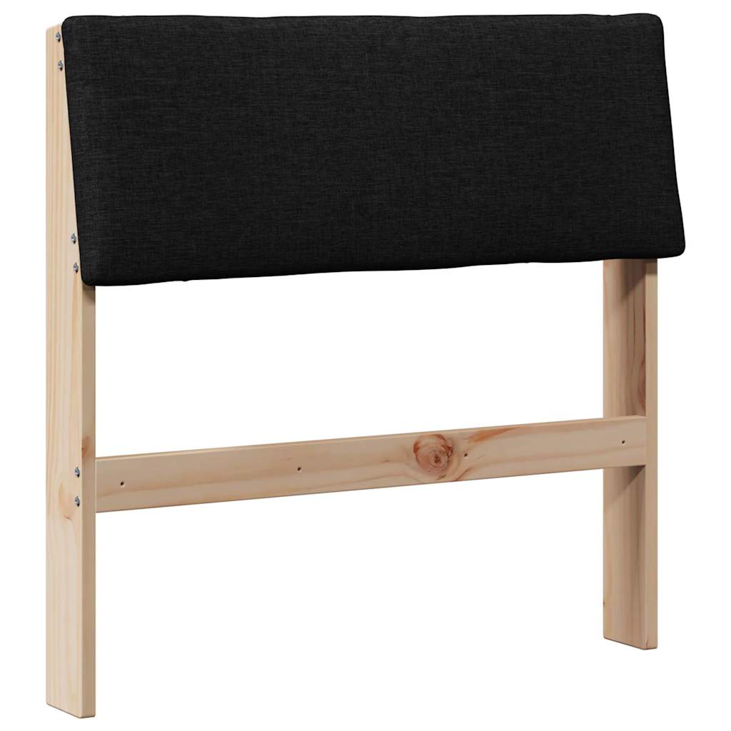 Vidaxl gestoffeerd hoofdbord zwart 75 cm massief grenenhout