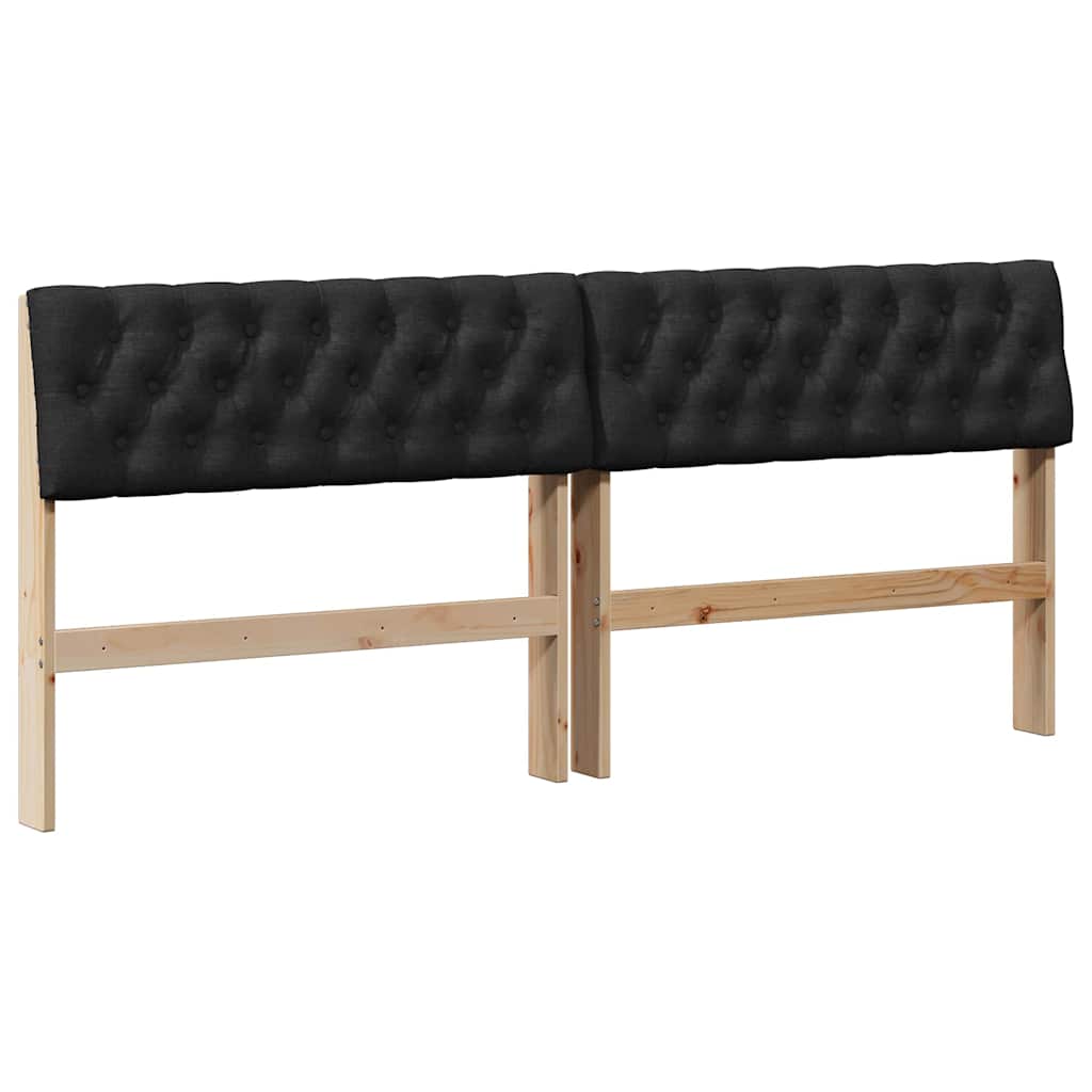Vidaxl gestoffeerd hoofdbord zwart 180 cm massief grenenhout