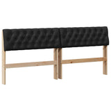 Vidaxl gestoffeerd hoofdbord zwart 180 cm massief grenenhout