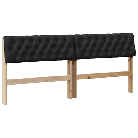 Vidaxl gestoffeerd hoofdbord zwart 180 cm massief grenenhout