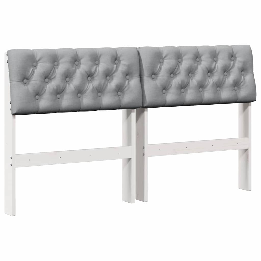 Vidaxl gestoffeerd hoofdbord lichtgrijs 150 cm massief grenenhout