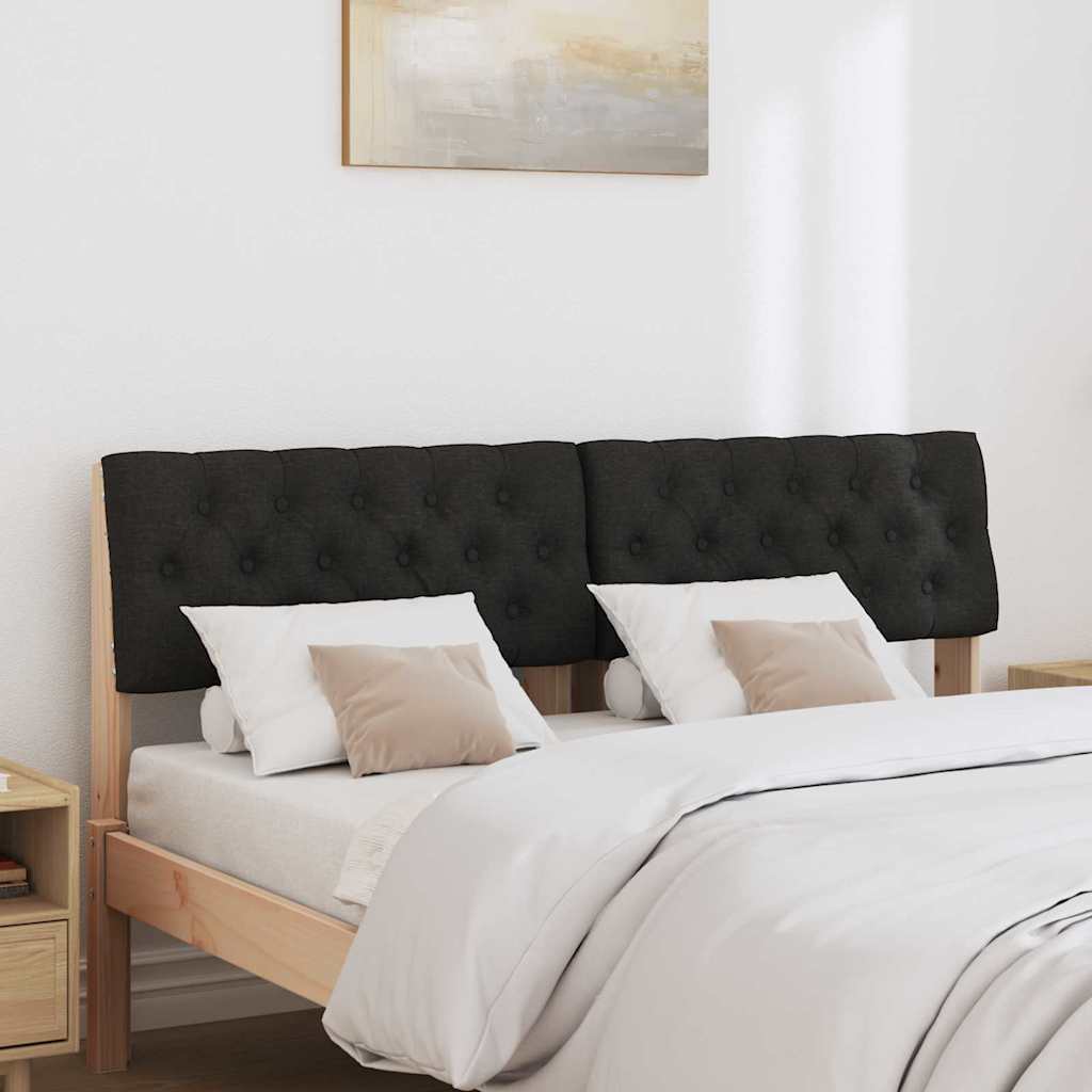Vidaxl gestoffeerd hoofdbord zwart 140 cm massief grenenhout