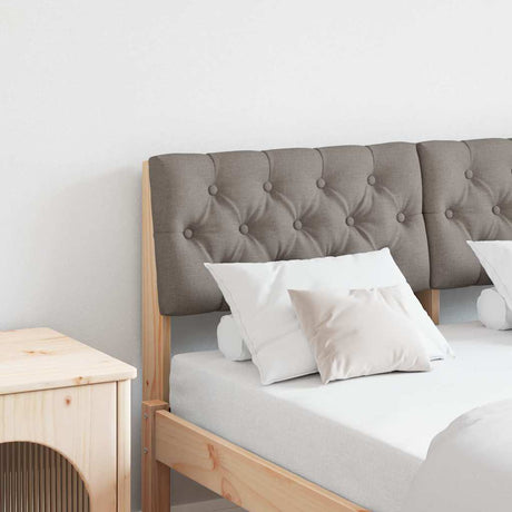 Vidaxl gestoffeerd hoofdbord taupe 120 cm massief grenenhout