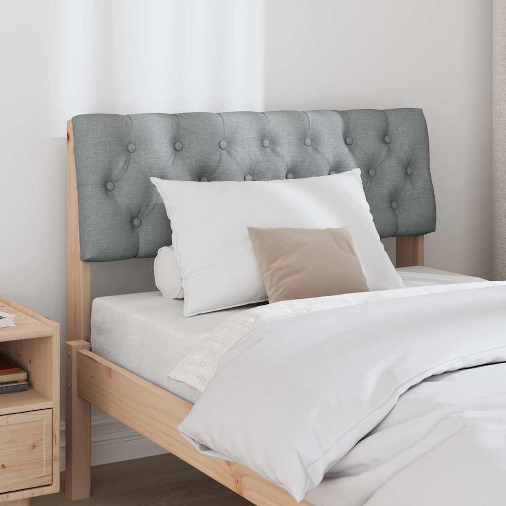 Vidaxl gestoffeerd hoofdbord lichtgrijs 90 cm massief grenenhout